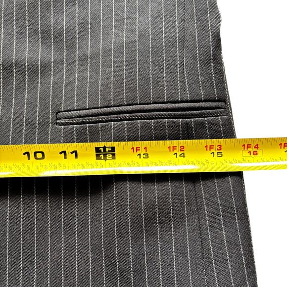 Perry Ellis Portfolio Boys Sz 12 Pinstripe Black Suit Jacket 3 Button Blazer - Picture 11 of 13